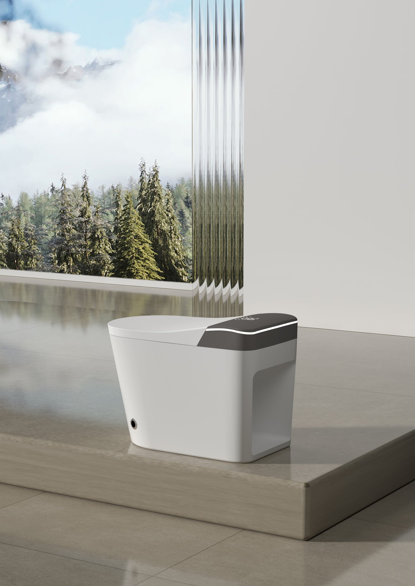 Floor-Standing Smart Bidet Shower Toilet Curvilinear (F8023W-F) Super Deluxe