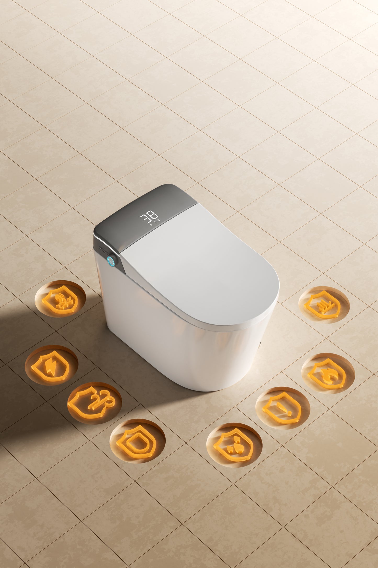 LuxFresh® Curvilinear Super-Deluxe Japanese Style Smart Toilet