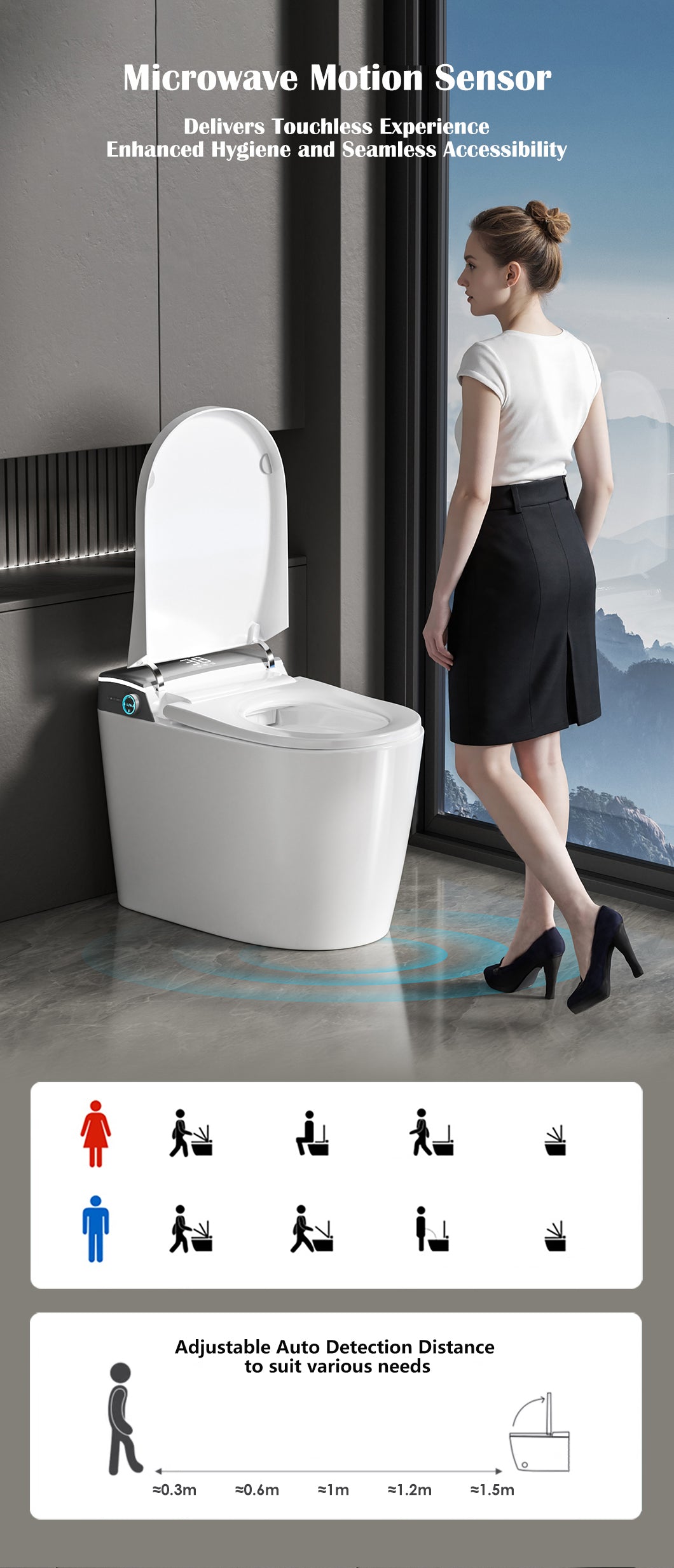 LuxFresh® Curvilinear Super-Deluxe Japanese Style Smart Toilet