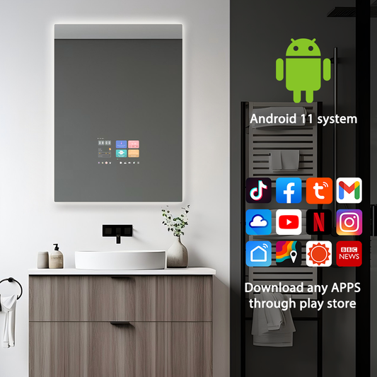 LuxeVision® Smart Bathroom Mirror (Rectangular)