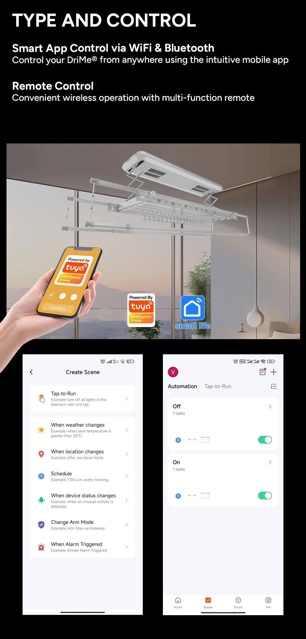 DriMe® Mini – Compact Smart Ceiling-Mounted Clothes Airer | Space-Saving Laundry Solution