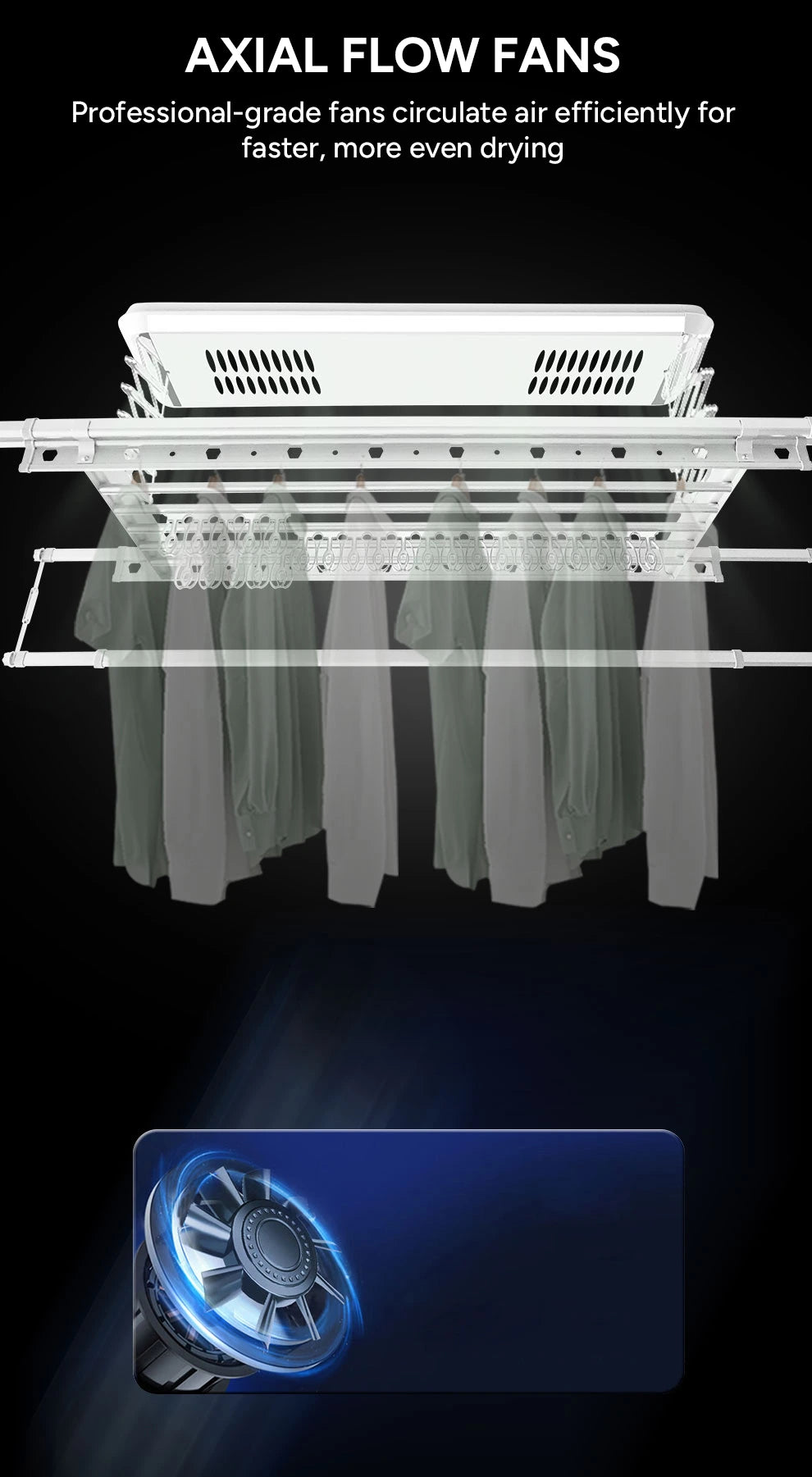 DriMe® Mini – Compact Smart Ceiling-Mounted Clothes Airer | Space-Saving Laundry Solution