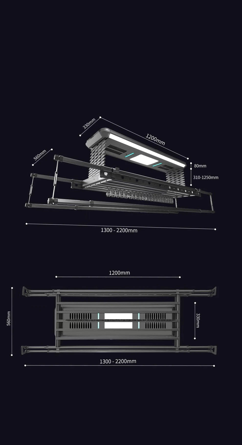 DriMe® Classic – Heated Smart Ceiling Clothes Airer | UV Sanitising | Energy Efficient