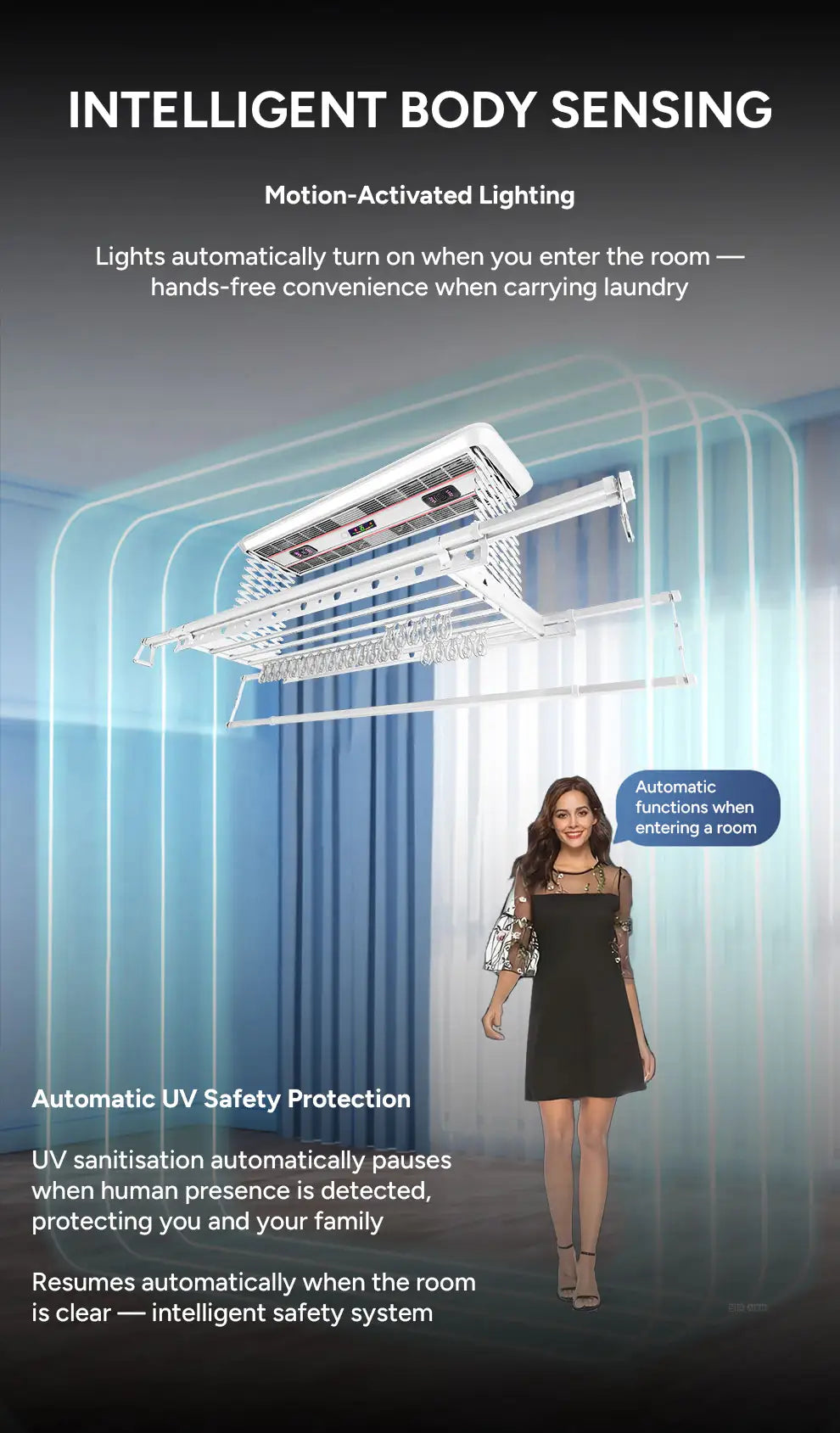 DriMe® Elite – Voice Controlled Smart Ceiling Airer | Luxury Automated Laundry UK