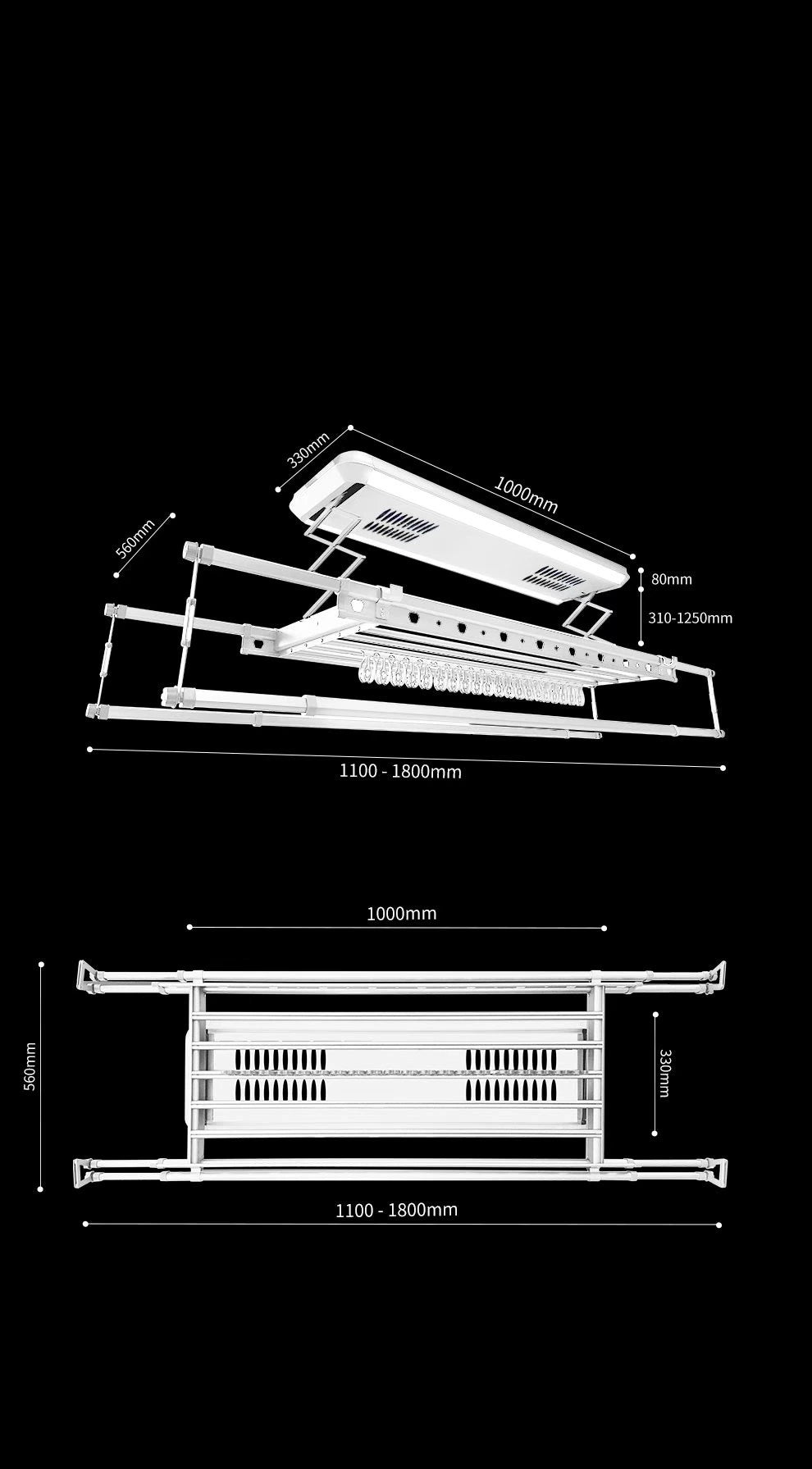 DriMe® Mini – Compact Smart Ceiling-Mounted Clothes Airer | Space-Saving Laundry Solution