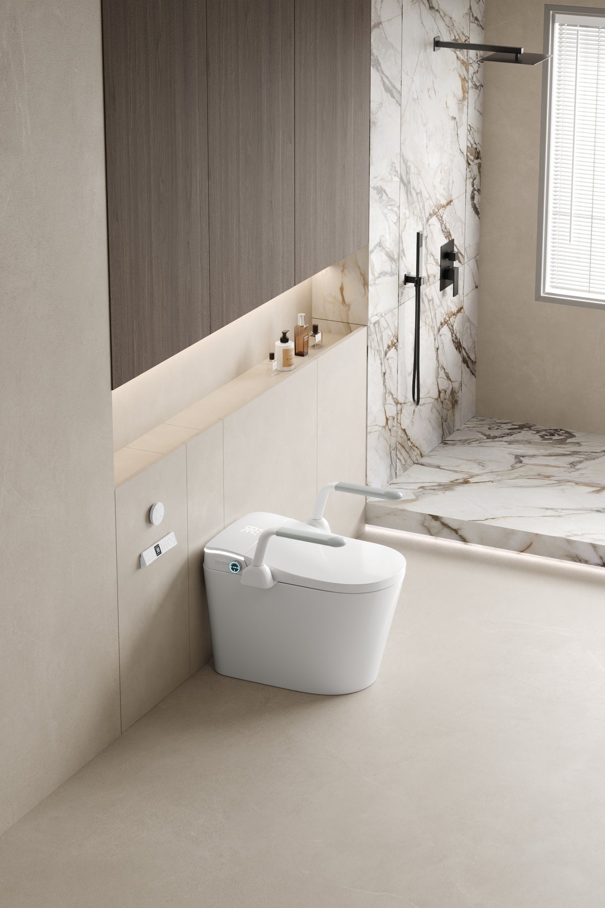 LuxFresh® WC Safety Rails - Ergonomic Toilet Support Arms for Elderly & Mobility Support