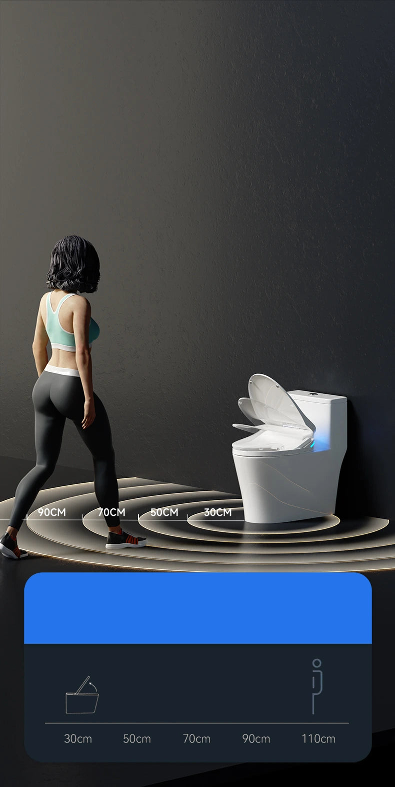 LuxFresh® Smart Toilet Seat Deluxe - Retrofit Bidet Seat with Auto-Open & Heated Seat