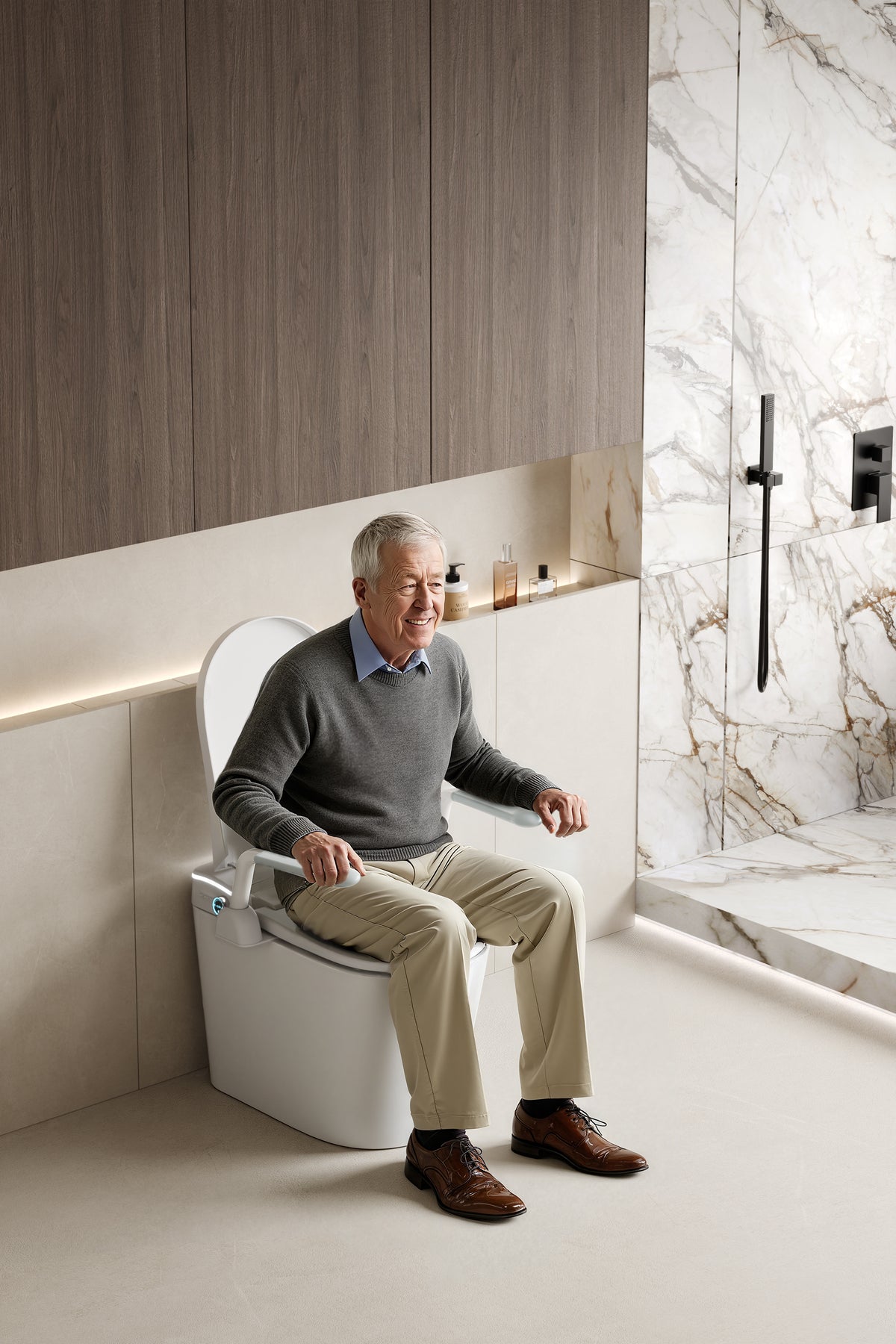 LuxFresh® WC Safety Rails - Ergonomic Toilet Support Arms for Elderly & Mobility Support