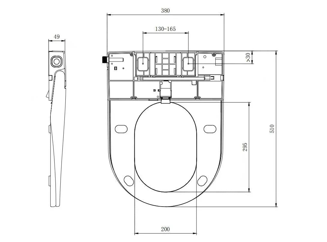 LuxFresh® Slimline Smart Toilet Seat - Retrofit Bidet Seat with Heated Seat & Air Dryer