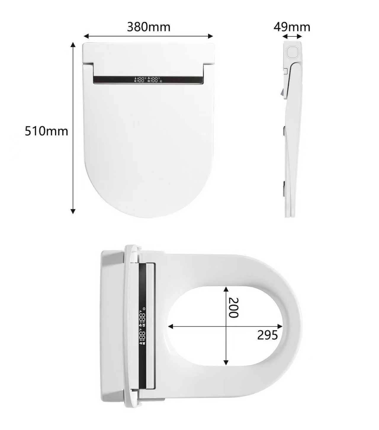 LuxFresh® Slimline Smart Toilet Seat - Retrofit Bidet Seat with Heated Seat & Air Dryer