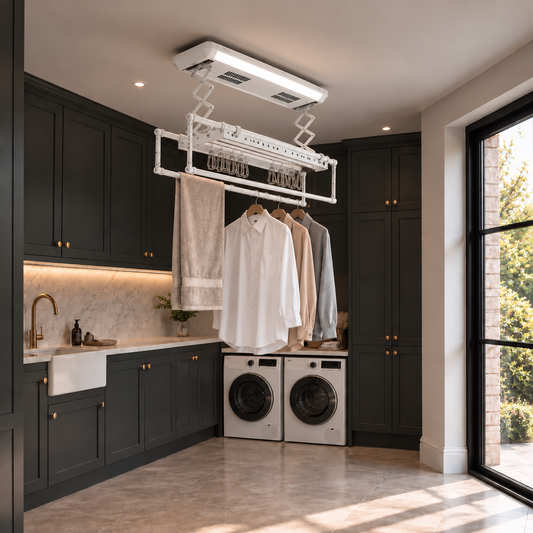 DriMe® Mini Motorised Ceiling Clothes Airer / Compact Electric Dryer