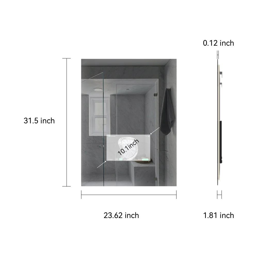 LuxeVision® Smart Bathroom Mirror (Rectangular)