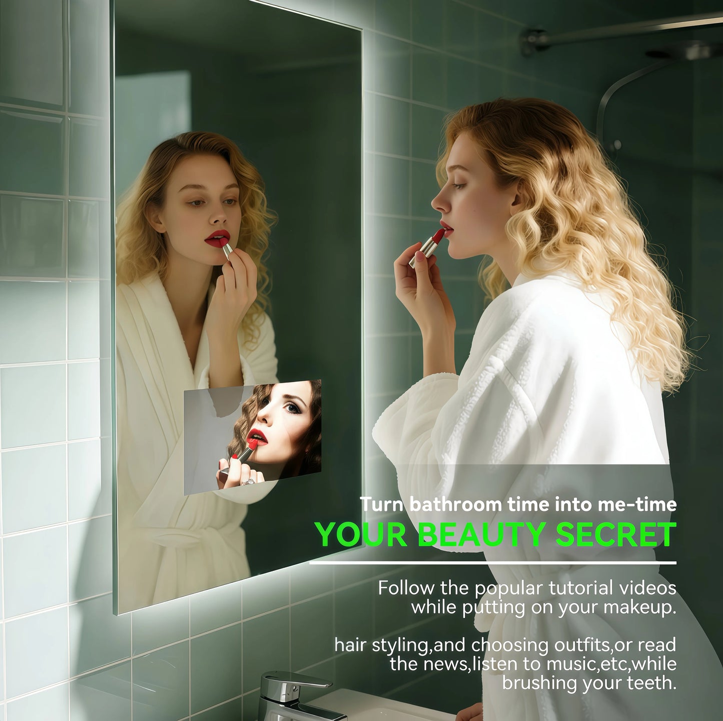 LuxeVision® Smart Bathroom Mirror (Rectangular)