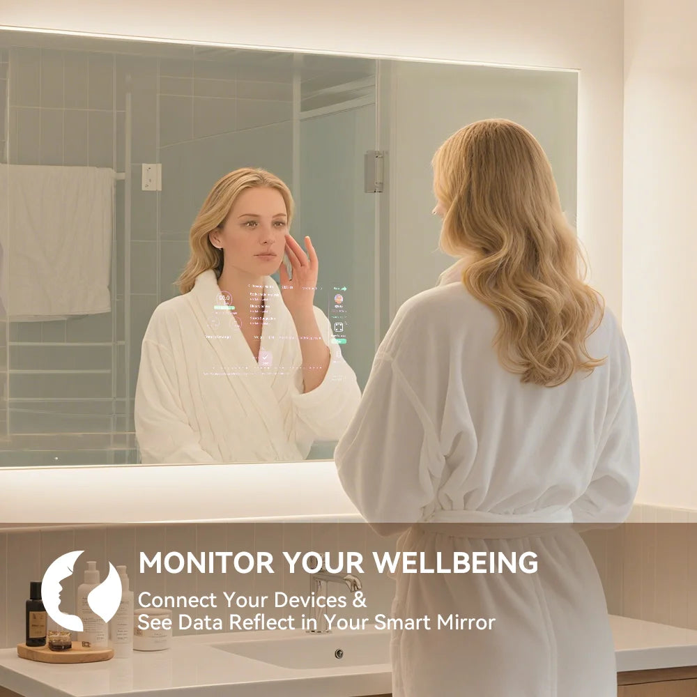 LuxeVision® Smart Bathroom Mirror (Rectangular)