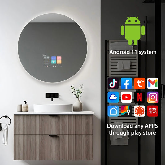 LuxeVision® Smart Bathroom Mirror (Round)